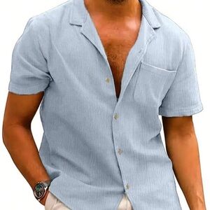 Mens Short Sleeve Collard Button down shirt
